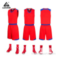 maglia da basket design uniforme colore rosso professionale